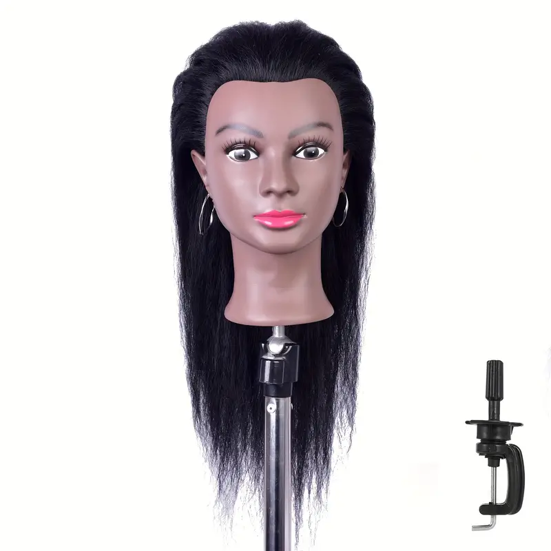 100% Real Hair Mannequin Head With Human Hair Cosmetology - Temu