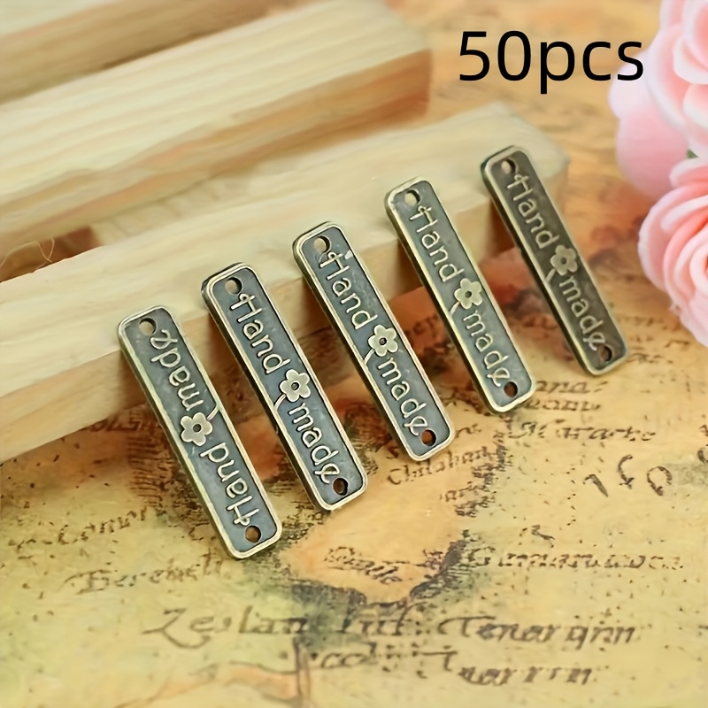 E-shop 50 Stück handgefertigte Vintage-Metallanhänger, geeignet für DIY-Geldbörsen-Bastelzubehör, Nähzubehör für Kleidung, Basteldekorationszubehör,