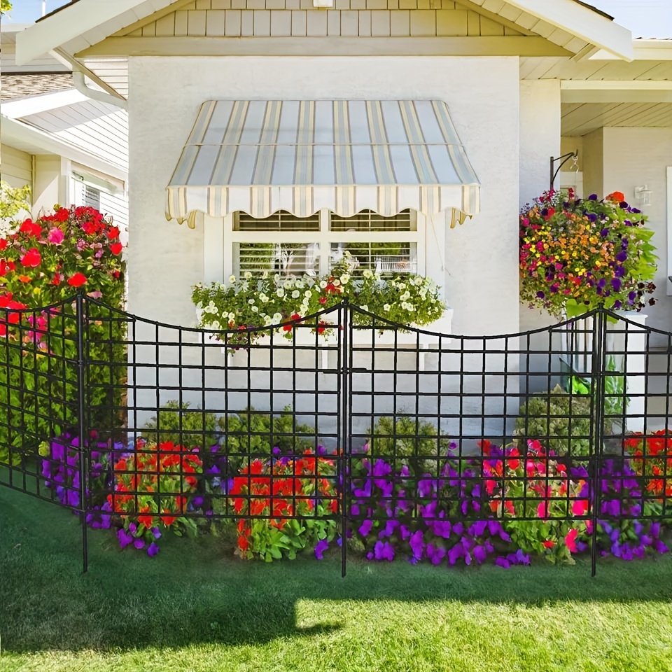 

Dwvo Metal Decorative Garden Fence Animal Barrier No Fencing For Yard 4 Panels 36"(l)×39"(h)+