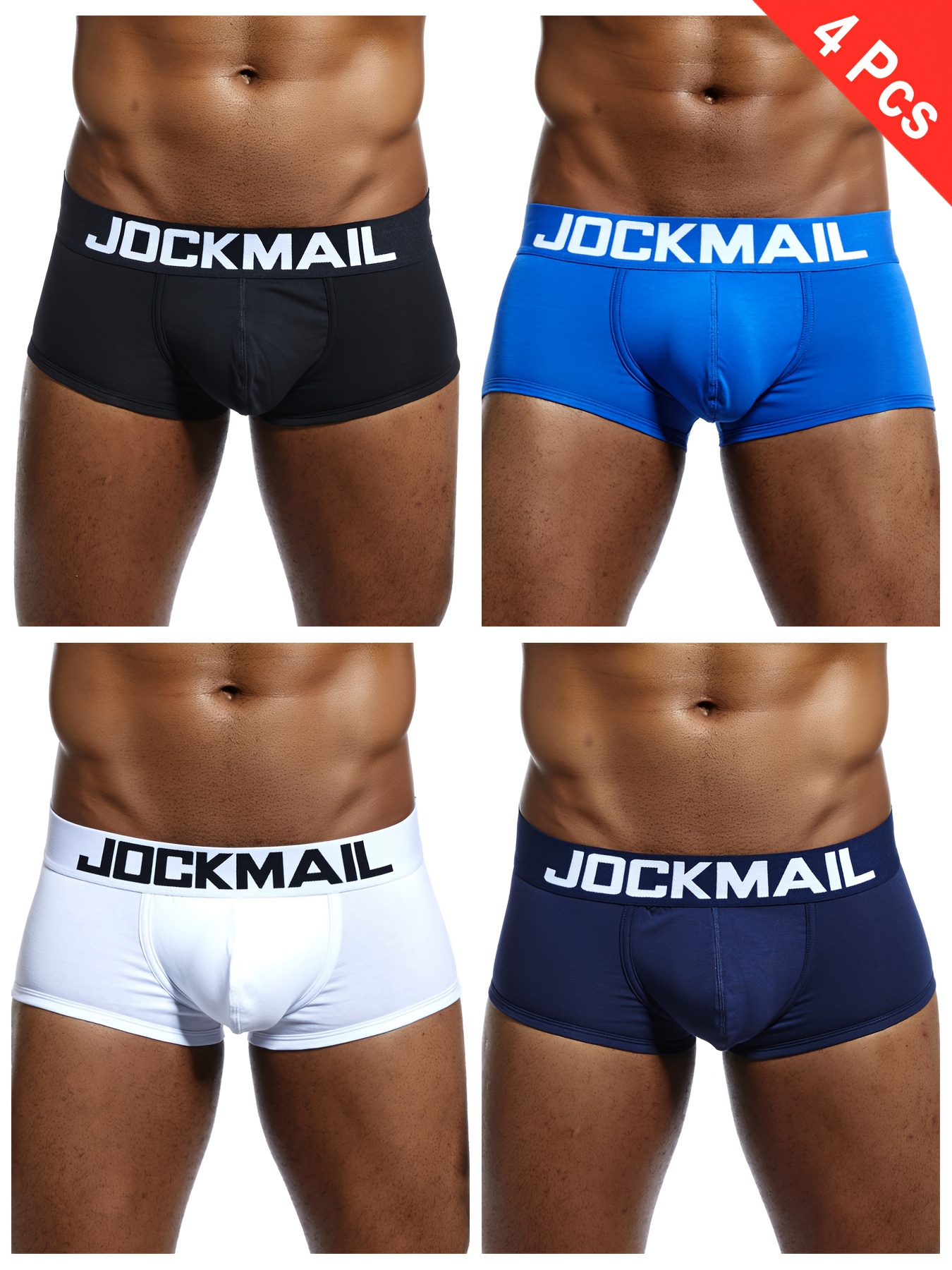 4pcs Men S Boxer Briefs - Low-  Stretch Underwear, Classic Plain Colors ( /Blue/Navy) - Everyday, Gym, Party, Formal Wear - Soft Everyday & Special Occasion Boxers for Men - Minimalist  , Gym Underwear, Sleek Underwear,  , Versatile Underwear,  , Casual Wear, Modern Underwear, Breathable Material, Multipack Underwear,  