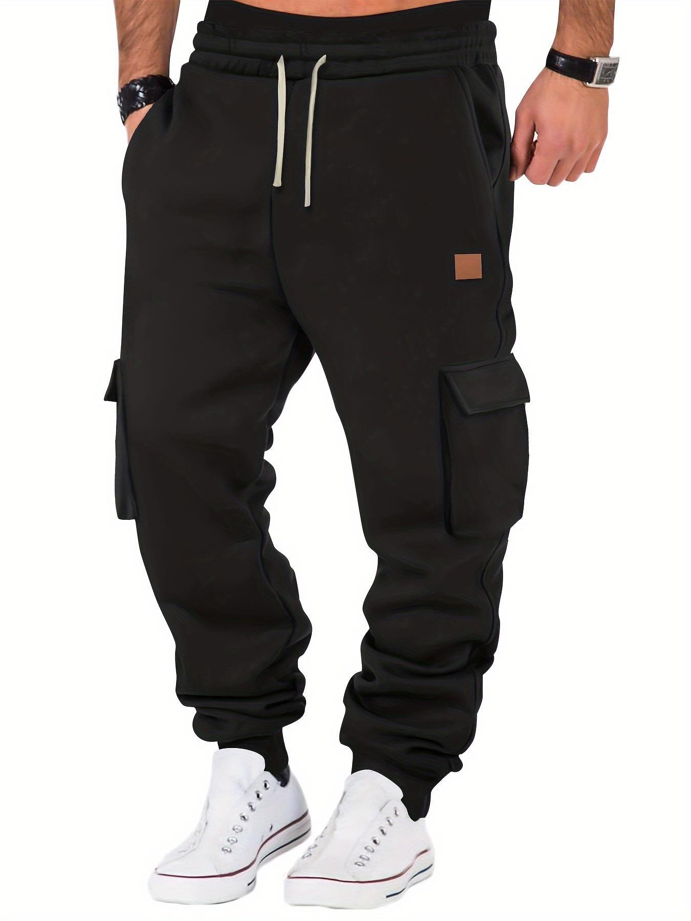*'s Heavy-Duty Winter Pants with Multi-Pocket Gear Thickened *-*  Drawstring Waist, Solid *// Pants (Regular Fit, Hand Washable)