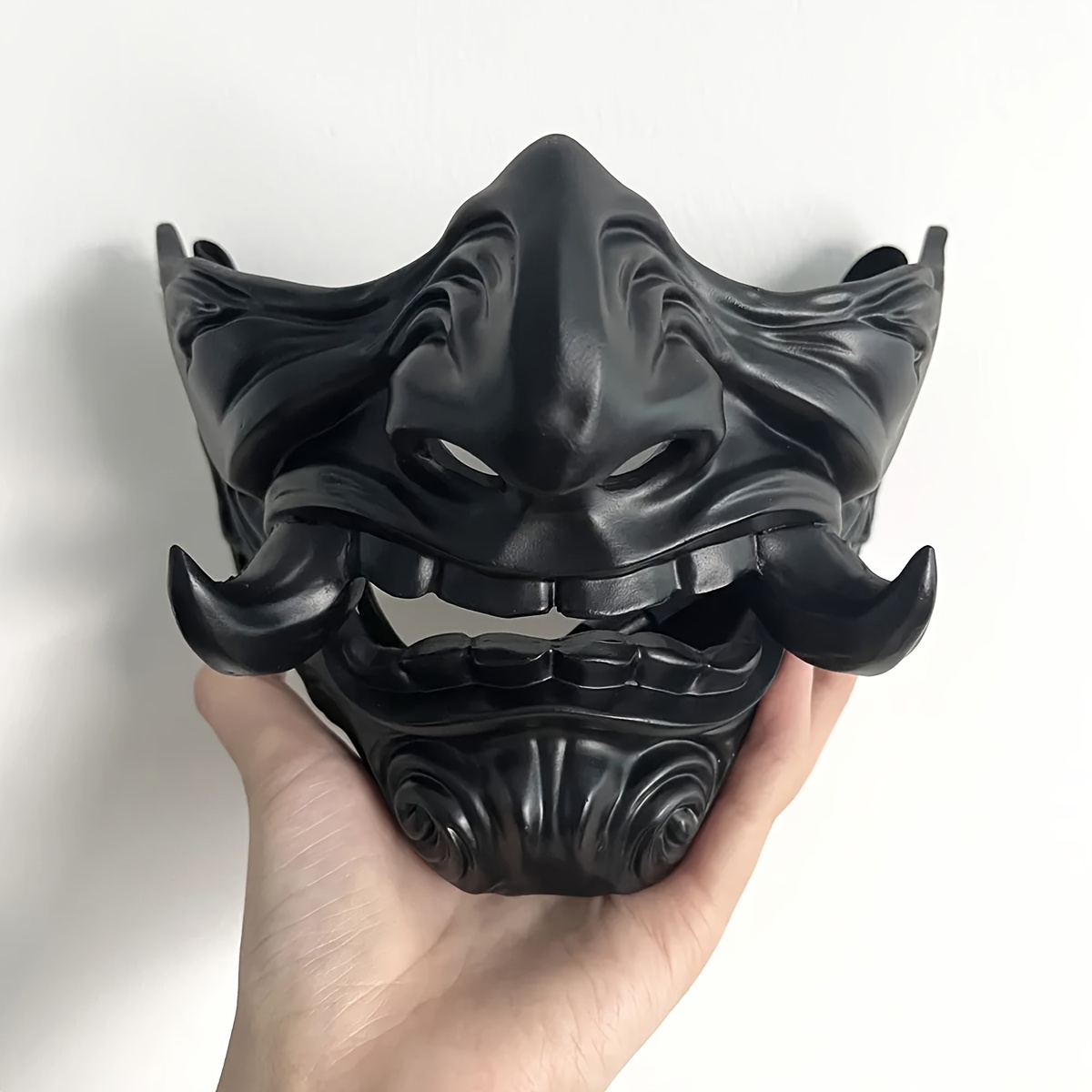 

1pc Demon Dark Samurai Dark Shadow General Resin Mask Prajna Mask Men's And Women's Half Face Party Mask Masquerade Cheek