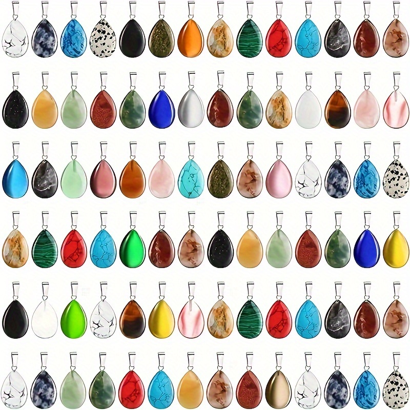 

30 Pcs Assorted Crystal Pendant Bulk Gemstone Pendant Stone Pendants Mixed Crystal Pendants Quartz Beads Charms For Diy Jewelry Necklace Making