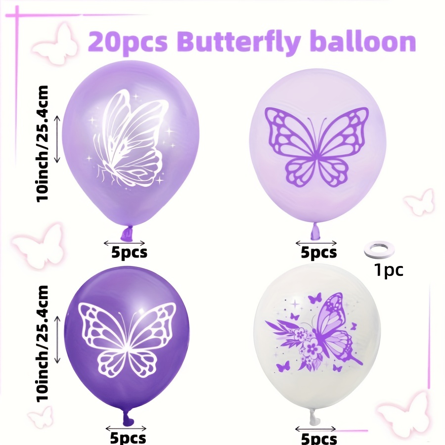 TEMU 20pcs Of Purple And Pink Printed Latex Balloons, Valentine's Day Decoration, Engagement, Wedding Decoration, Birthday Decoration, Anniversary