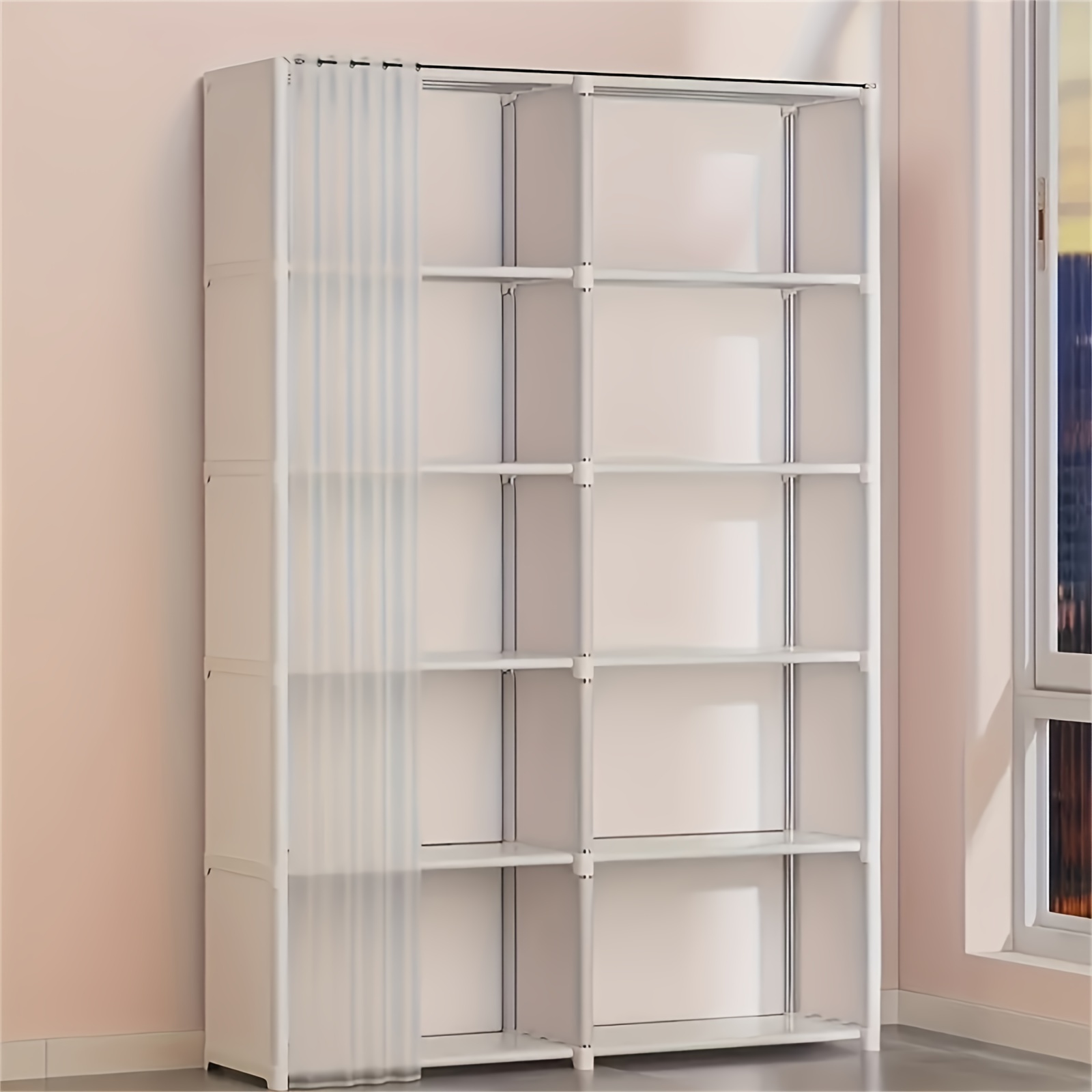 

6 Layer Multifunctional Bookshelf Set - Easy To , Stackable And Detachable Metal Storage Rack, Suitable For Home, Office, Kitchen And Dormitory - For Books And Clothes, Christmas