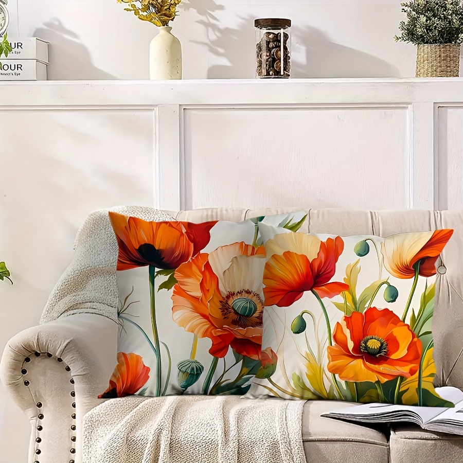 4pcs spring flower throw pillow covers 17 17 Temu
