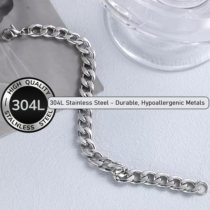 TEMU Bracciale a bracciale da 1 pz in acciaio inossidabile 304L che non sbiadisce, Bracciale a bracciale da donna boh矇mien, Bracciale a bracciale per