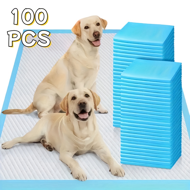 TEMU 100pcs Super Absorbent 6-layer Changing Pads, 12.99x17.72, Leak & Tear Resistant, Odor Reduced, Foldable, , Bedrooms & Pets - Sky Blue/ White