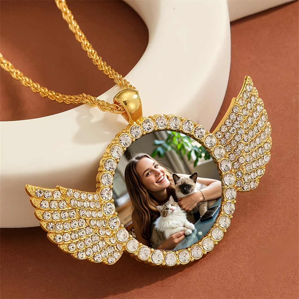 TEMU 1 stuk/3 stuks Gepersonaliseerde Foto Meisje Hanger Ketting, Ronde Ketting, Gouden Zilveren Optie, Verjaardag Feestdag Persoonlijk Cadeau