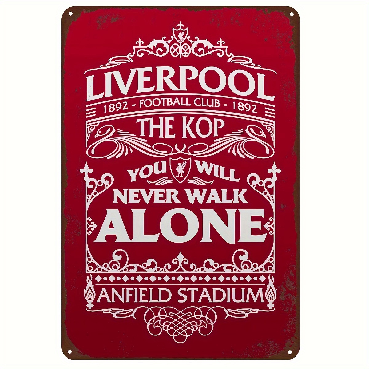 

Liverpool-inspired Vintage Metal Tin Sign (8"x12") - Perfect For Man Cave, Bar, Cafe, Or Garage Decor | Red