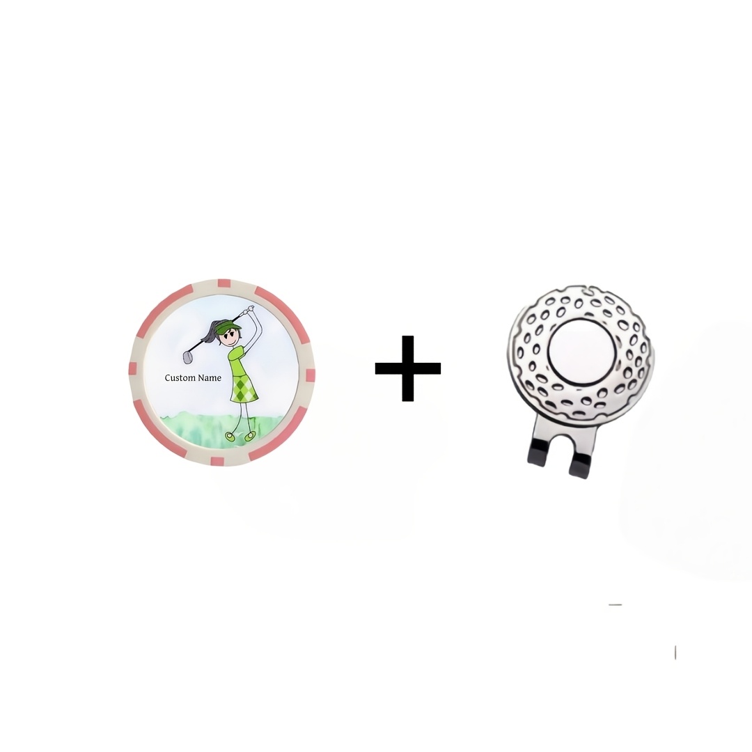 TEMU Custom 1pc Golf Ball Marker + 1pc Hat Clip - Premium Golf Additions | Enhance Your Golfing Skills With Various Color Options | High-quality