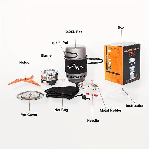 33 81oz portable camping cookware with windproof backpacking stove and bowl aluminum alloy burner reactor gas furnace outdoor propane cooking gear jet burner set ideal for hiking trekking fishing hunting trips and emergency