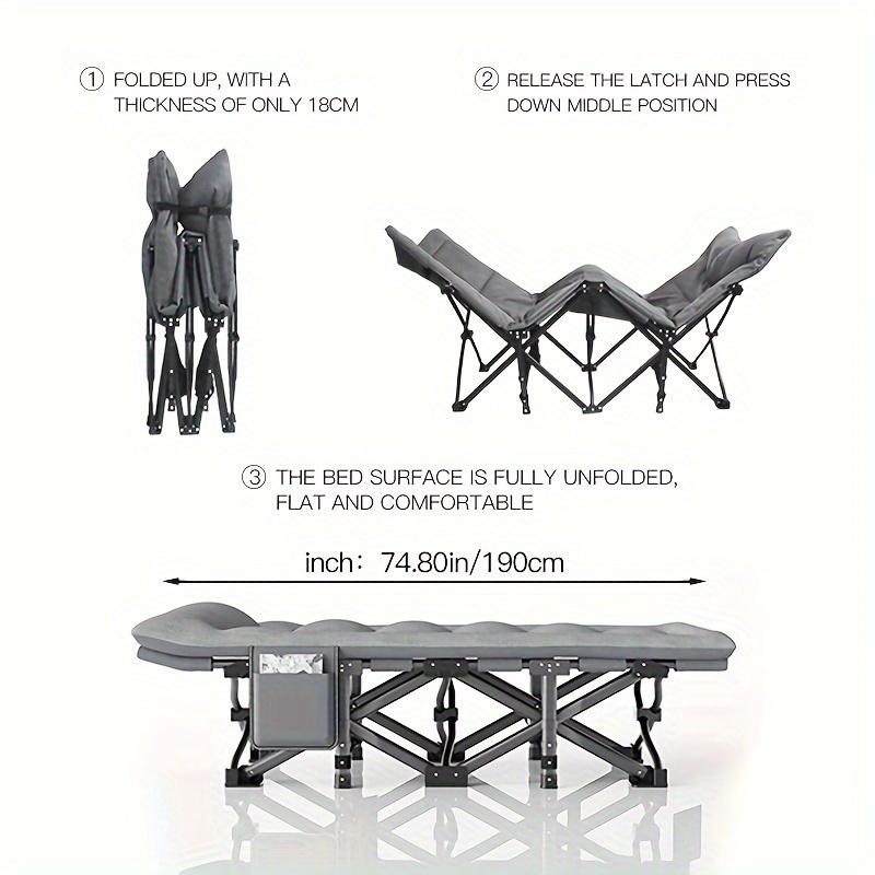 Outdoor Beach Bed Portable Small Bed Lunch Break Folding Bed - Temu