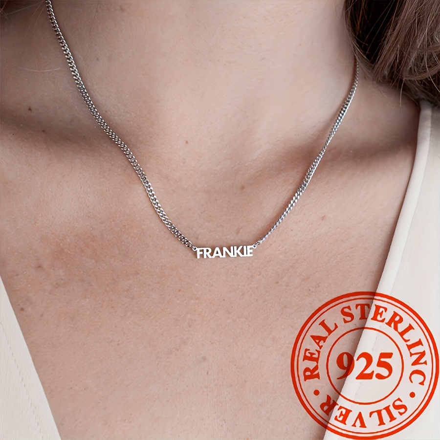 

1pc Personalized English Letter Name Pendant Necklace Simple Style Adjustable Neck Chain Jewelry Decoration (customized Note Only In English)