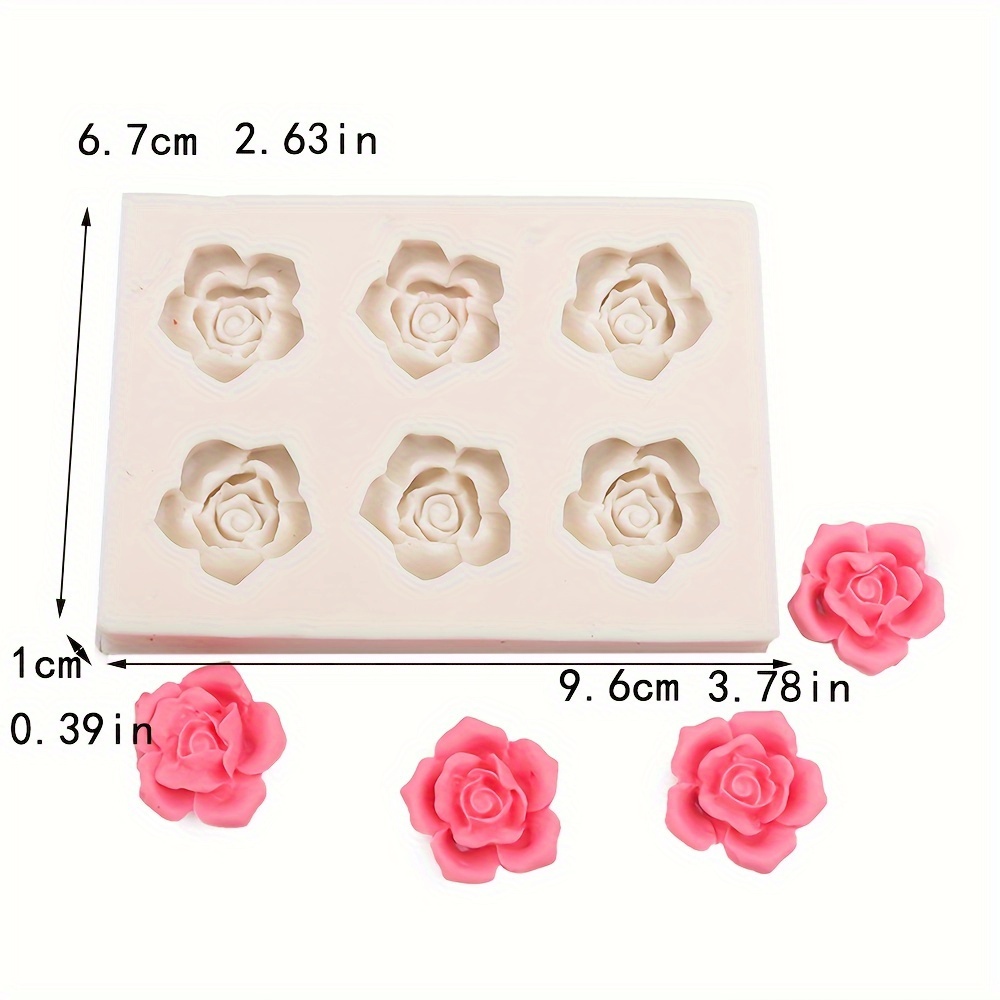 Six-rose Aromatherapy Candle Silicone Mold Resin Polymer Clay Mold Suitable for Handmade Soap and Gift Box Decoration