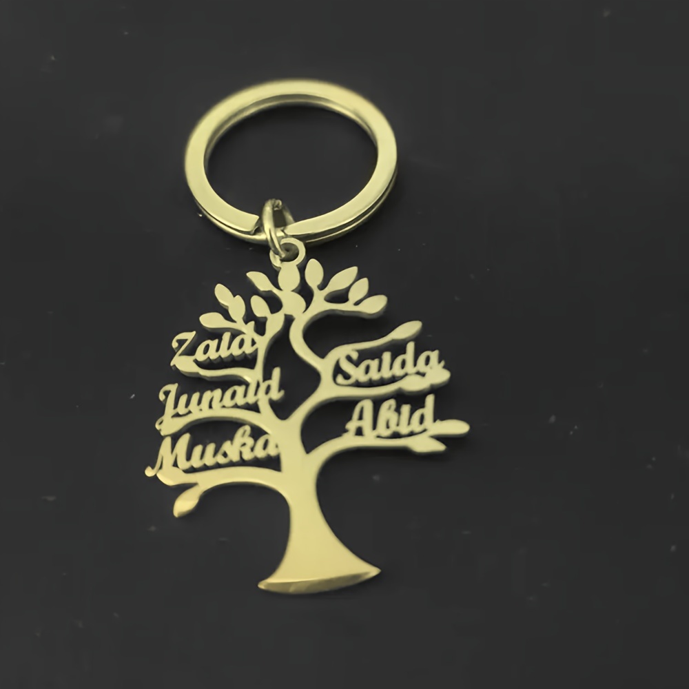 

Customizable Steel Christmas Tree Keychain - Personalized Name, , Includes &