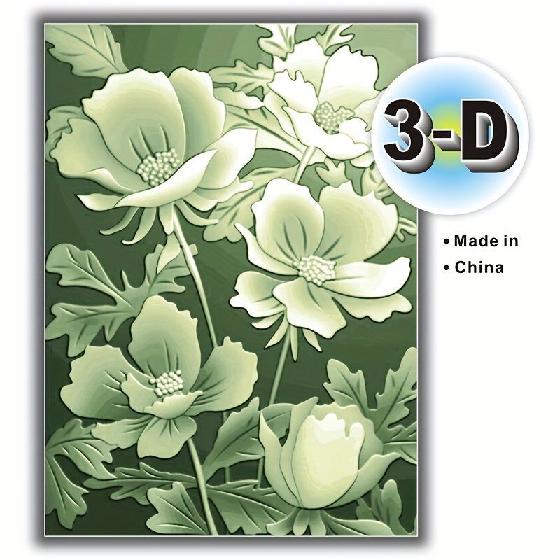 

3d Flower Bouquet Embossing Folder Set, Plastic Transparent Floral Pattern Crafting Folders For Card Making & Scrapbooking - Design