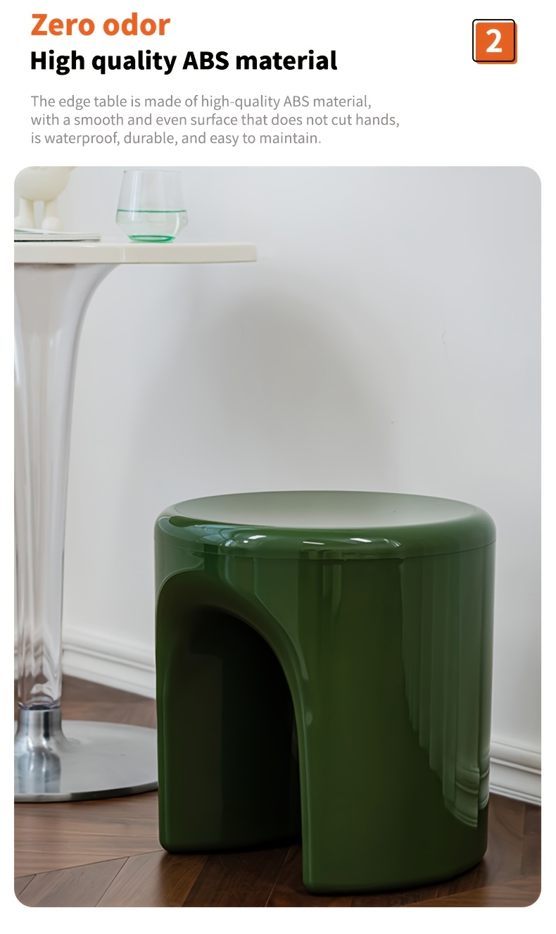   style classic round stool minimalist storage small table   colors plastic material durable coffee table practical household goods outdoor portable doorway shoe changing stool Product details 5