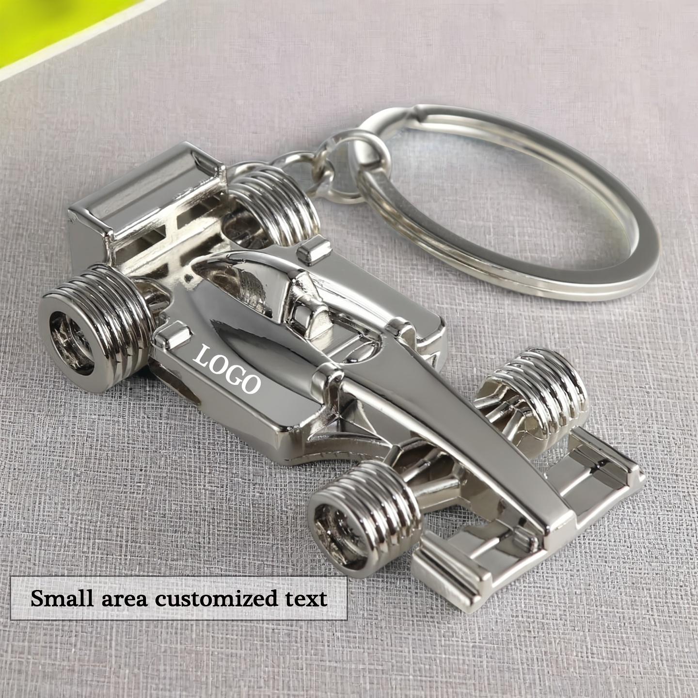 TEMU Creative Simulation Car Keychain | Laser Engraved Logo Key Chain, Mini Racing Car Model, Alloy Material, Unisex