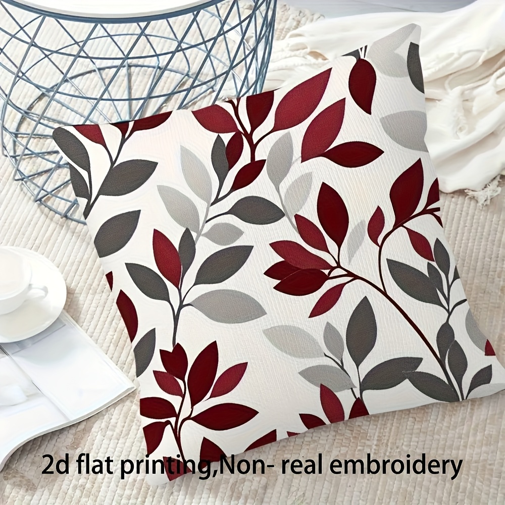 TEMU 1 de Almohada Decorativa - Reversible, Elegante, con Cierre de Correa, Diseño Floral, de Hoja , para , Dormitorio, Sofá - de Almohada Decorativa