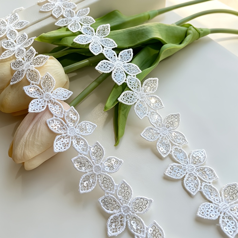 TEMU 30pcs Embroidered Lace Flower Patches, Handcraft Sewing Supplies, Suitable For Skirts, Bags And Curtain Decoration