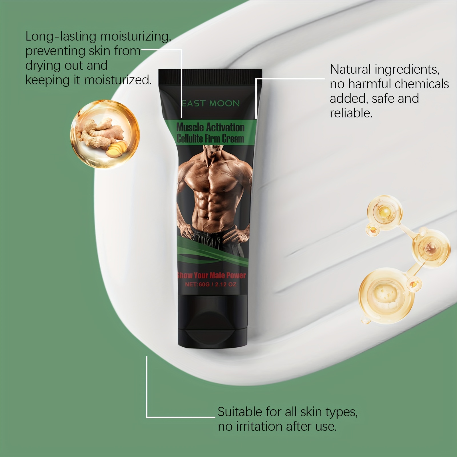 Muscle Care Cream Men'S Fitness Sports Line Muscle Body Abs Cream