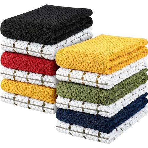 item picture 15x25 inch 6pcs new waffle weave kitchen dish towels