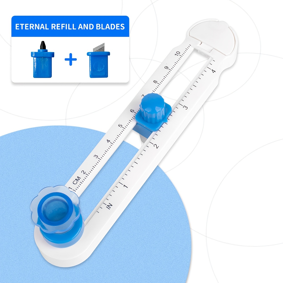 Image of Metal And Plastic Round Paper Cutter, 20cm Diameter, For Colored Art Paper