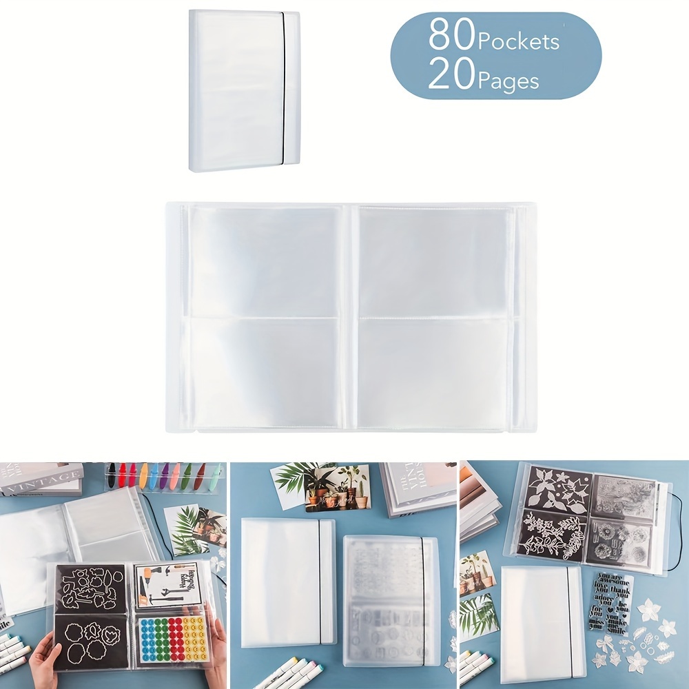 

1pc Clear Sticker Photo Storage Album, Large Organizer Album For Diy Cutting Dies, Book Organizer Folder (80pockets/20pages)