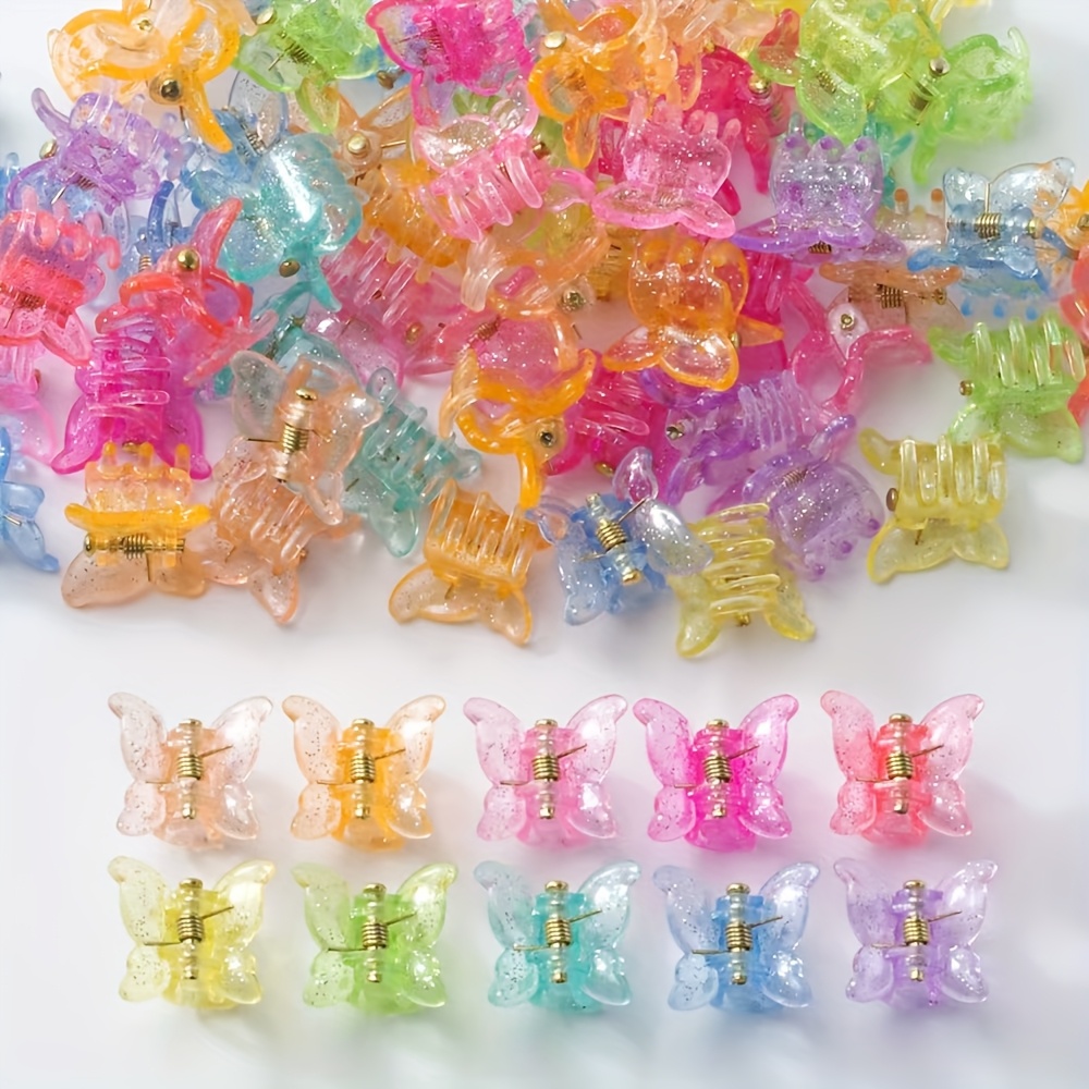 TEMU 50pcs Colorful Hair Clips - Cute Pvc Mini Hair Accessories For Teens And Adults