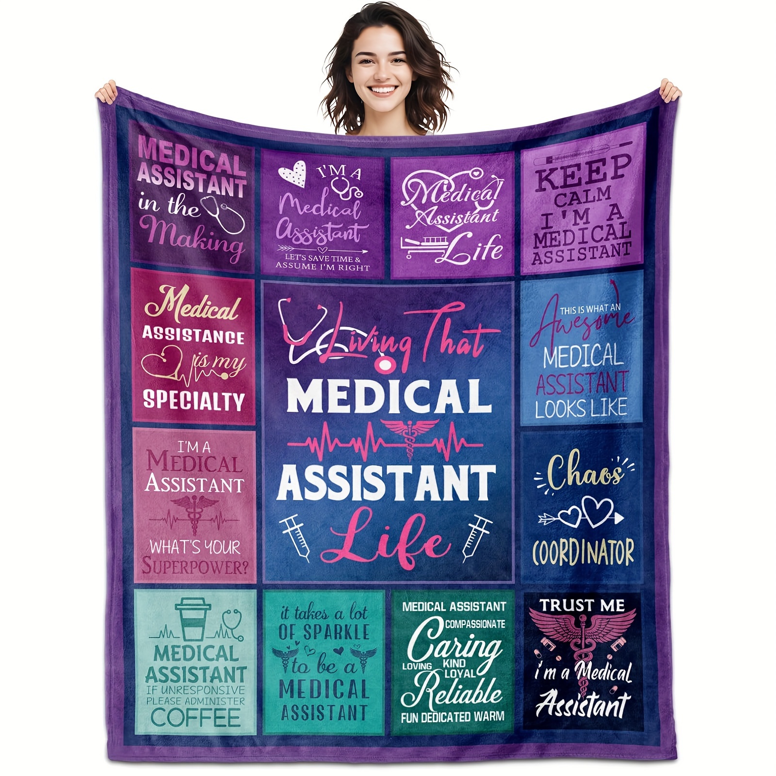 

Open 1pc Medical Assistant Gift Throw Blanket, Medical Assistant Blanket, Medical Assistant Thank You Gift, Female Medical Assistant Gift Blanket, Birthday Gift, Holiday Gift