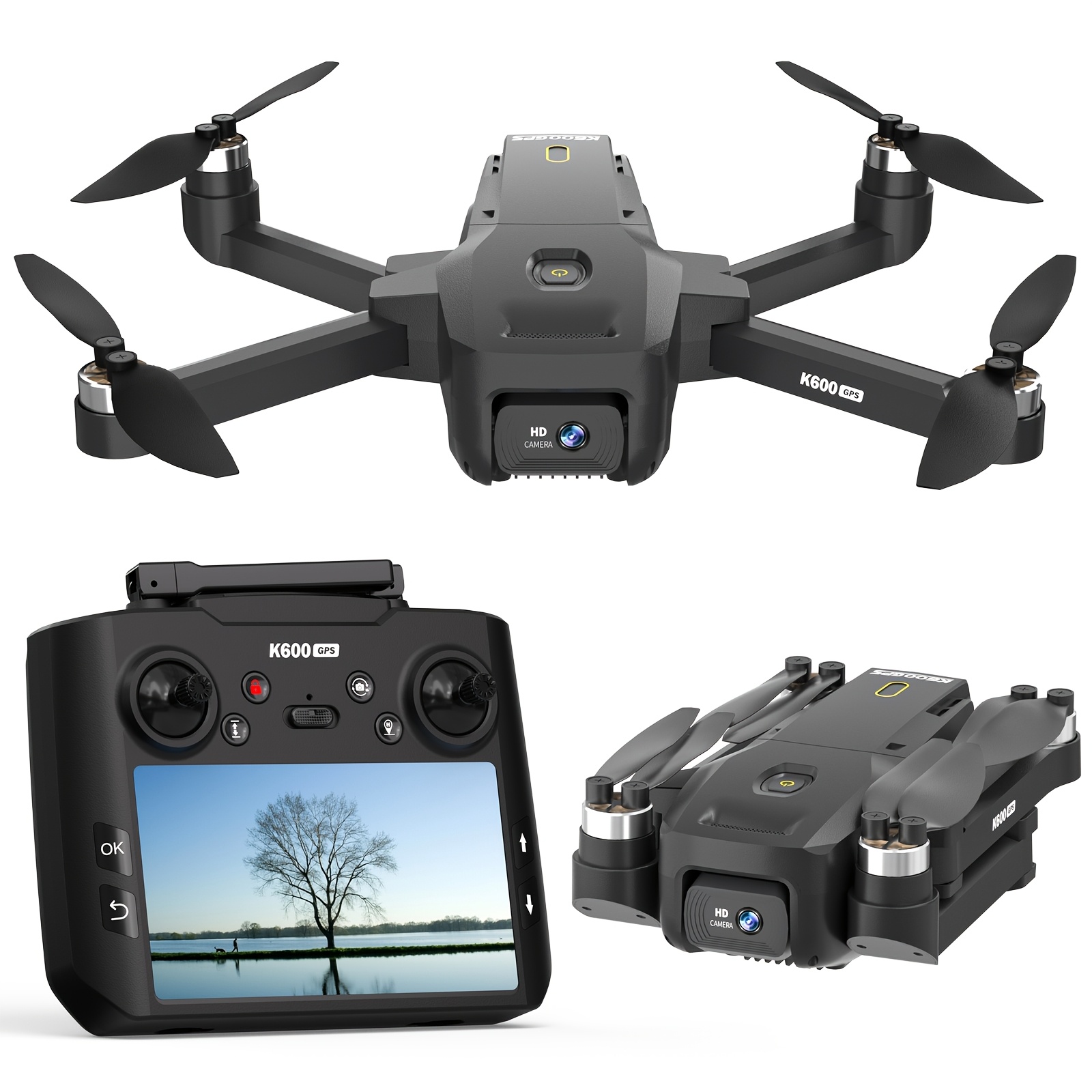 k600gps   with camera for adults 4 5 inch lcd rc screen support up to 32g sd card gps   auto return   professional brushless motor   gesture flight   hold 3   for beginners under 250g