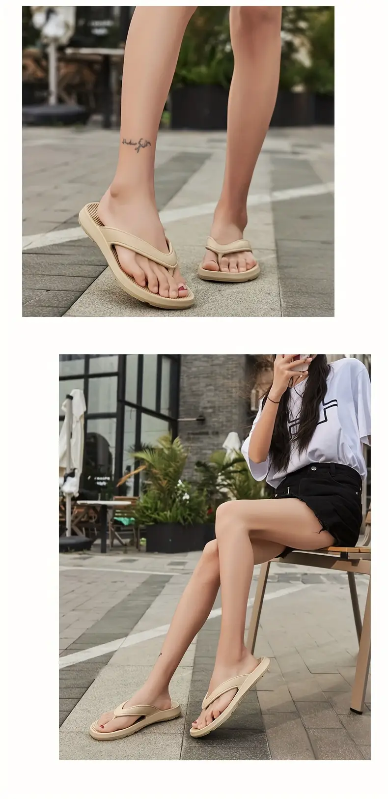 womens elegant arch support flip flops slip on sandals with eva soft cushioned summer beach slippers in white casual footwear slipon footwear durable traction footwear Product details 8