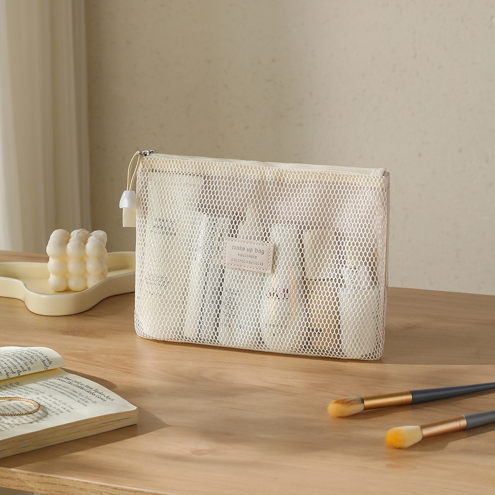 TEMU Mesh Breathable Travel Storage Bag | Organizes Cosmetics And Toiletries In 1 Package | Transparent And , Easy To | In Multiple Colors, Large