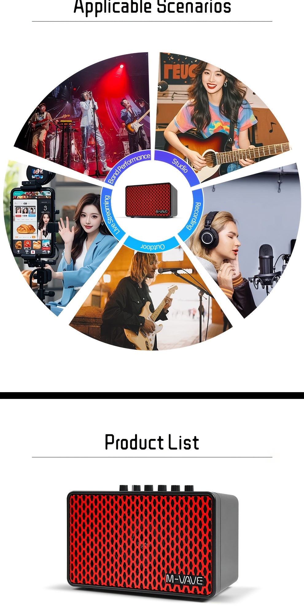     电吉他电贝斯音箱多功能音响便携式户外多种乐器声音放大器 商品详情 9