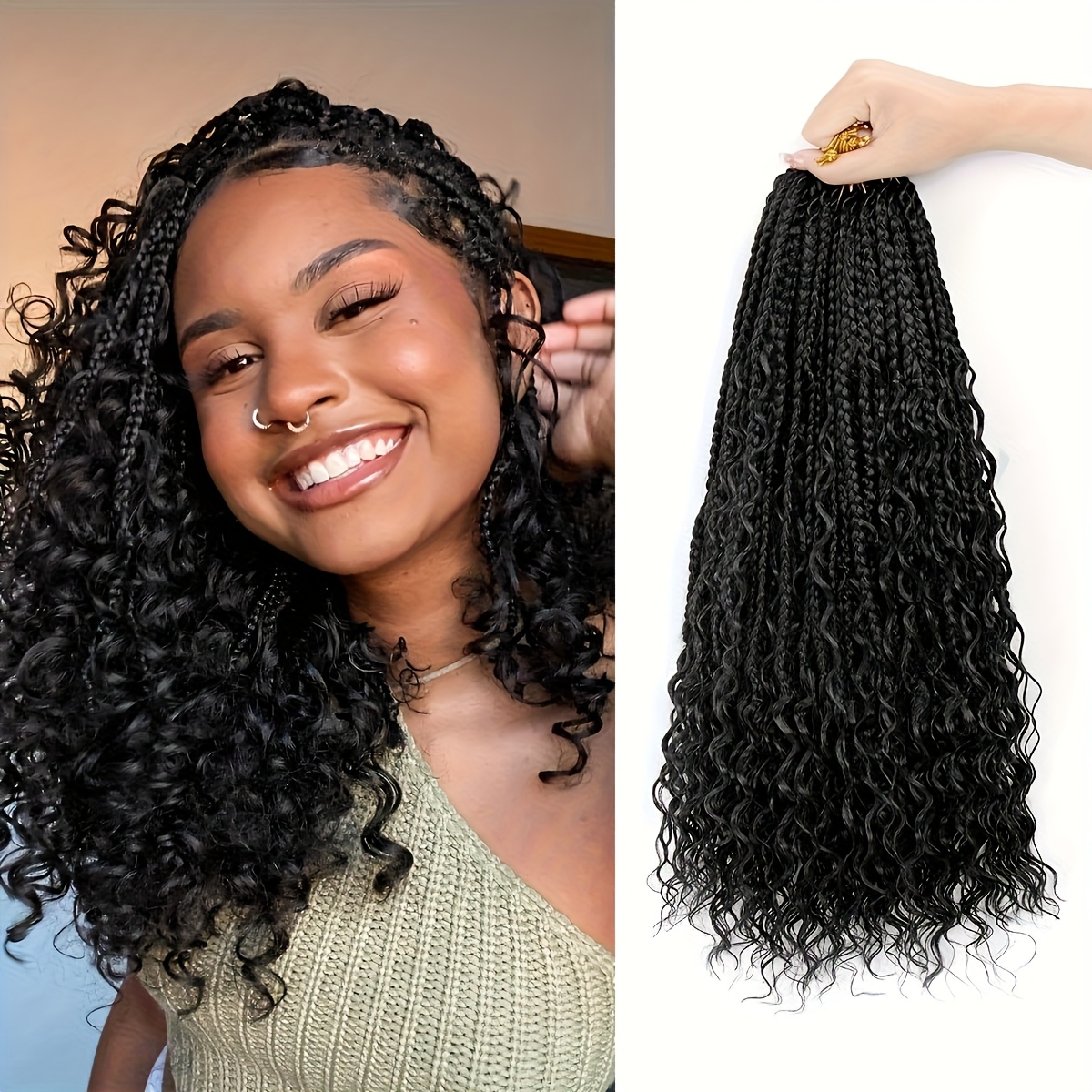 box braids natural hair no extensions sold on Temu Japan
