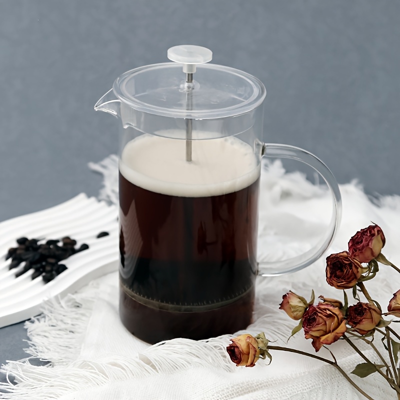 1pc French Press Coffee Maker, 350ml, 600ml, 800ml, 1000ml - Manual, No Electricity Needed, with High Borosilicate Heat-Resistant Glass & 304 Stainless Steel Filter, Reusable for Cold Brew & Brewed Coffee, Coffee Makers for Home Use, French Press Coffee, Modern Kitchenware, Durable Kitchen Item