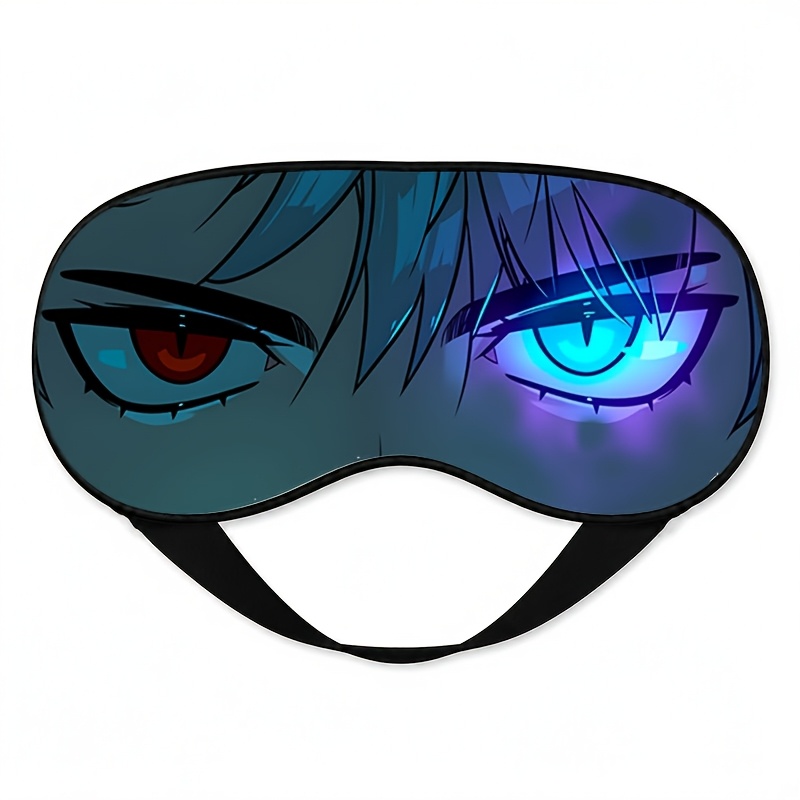 TEMU 1pc, Mysterious Cool Anime Eye Pattern Printed Eye Sleep Mask, Adjustable For Nap, Travel & Office Rest, Light And Portable, Ideal Gift For
