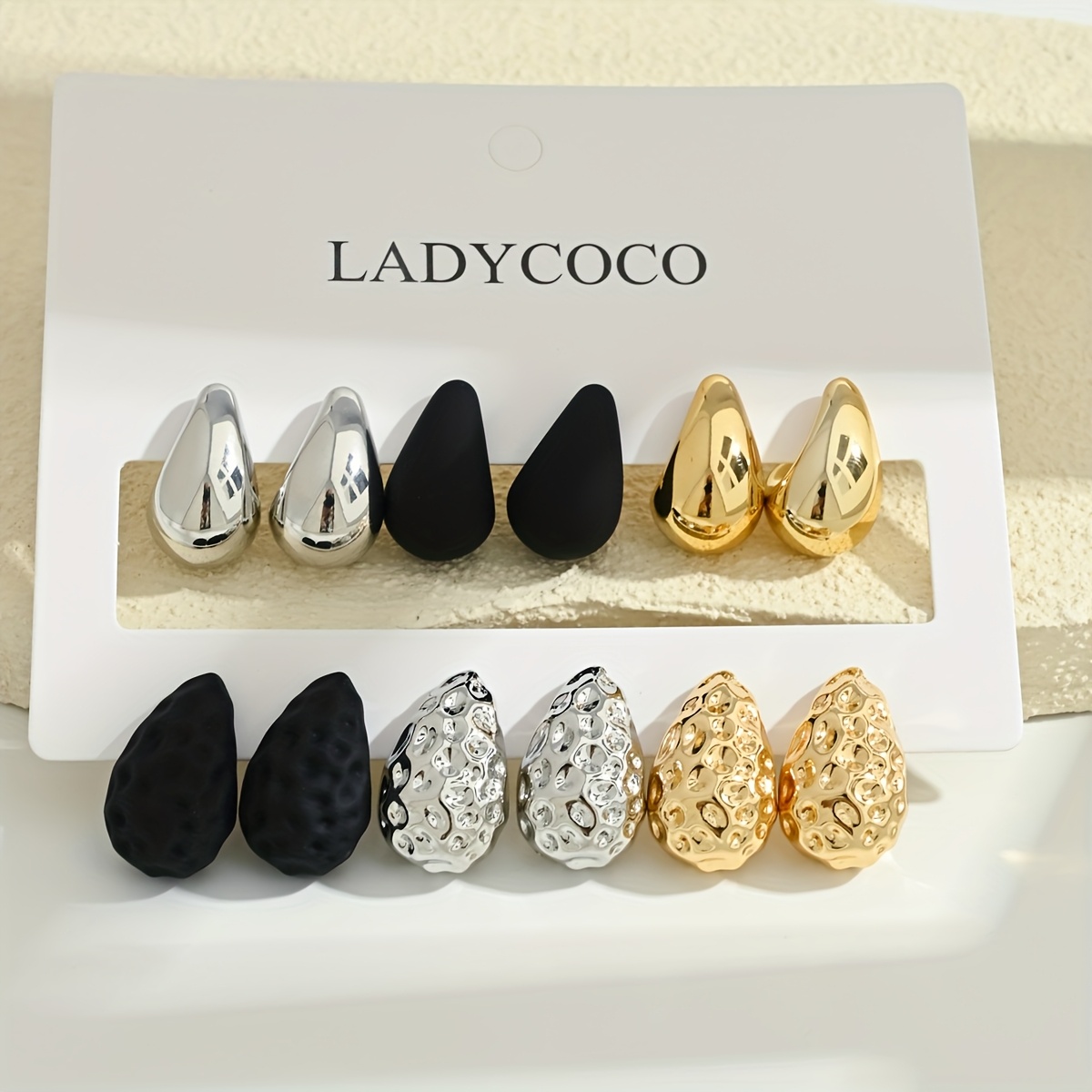 12pcs Water Drop Earrings Set for Women's Jewelry