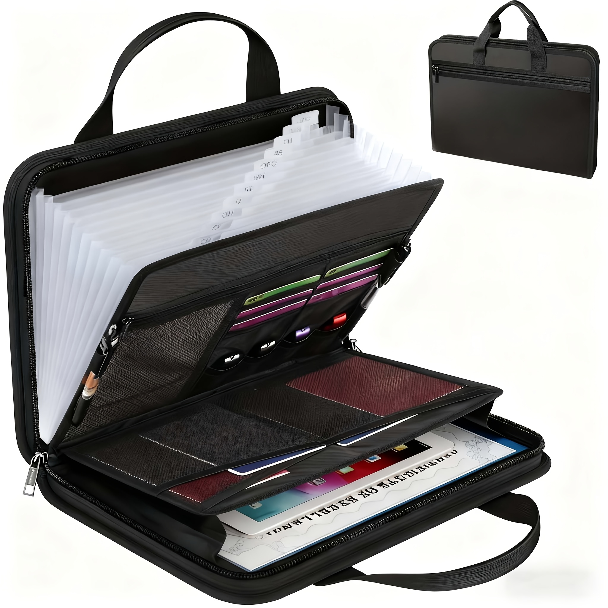 TEMU Sac à main multifonctionnel en silicone de grande capacité pour tablette, clé USB, documents, cartes d'identité, cartes bancaires et stockage