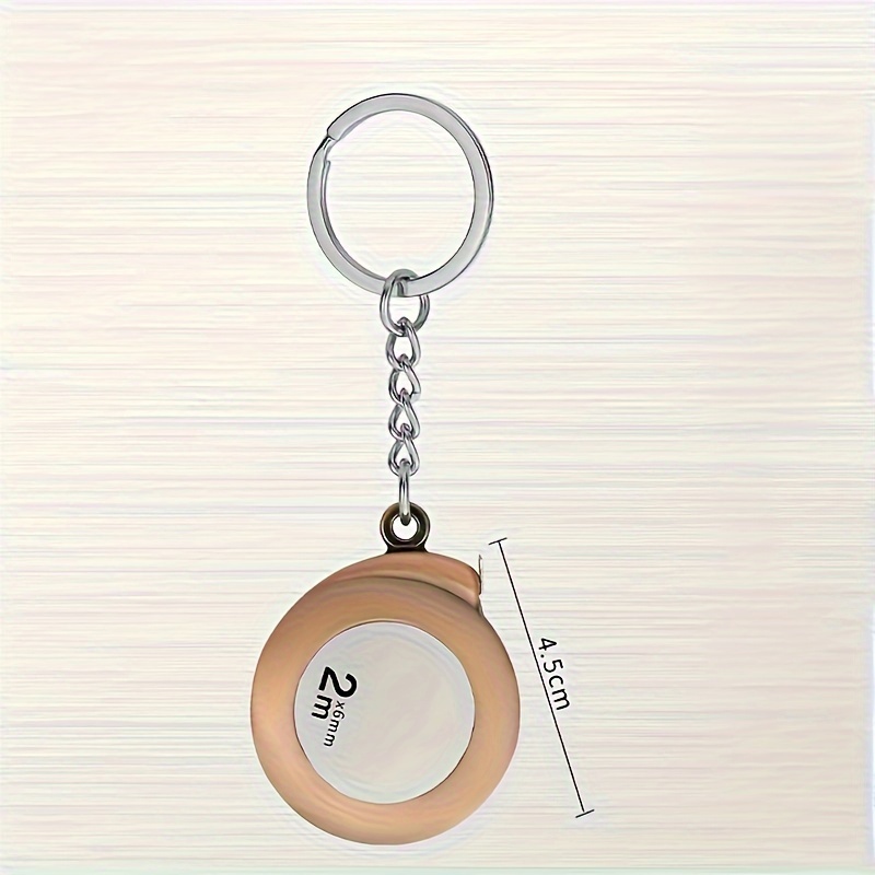 TEMU Small Tape Measure Keychain Mini Measuring Tape Retractable 6foot 2m Pocket Tape Measure With Clear Marking For Home Measuring Tape, Bronze