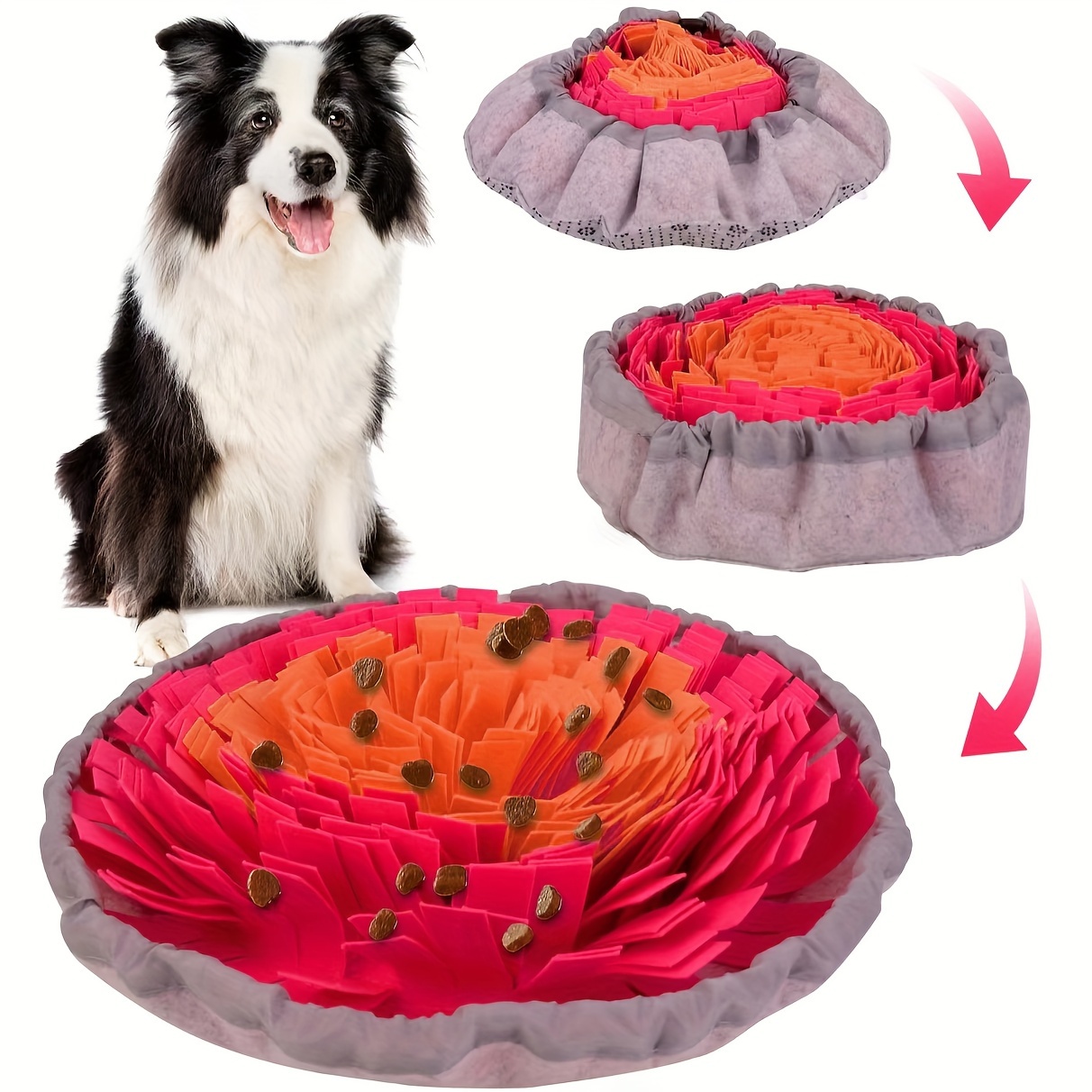 

Pet Snuffle Mat For Dogs, Interactive Dog Puzzle Feeding Toy, Slow Feeder Dog Bowl Alternative, Encourages Natural Foraging Skill