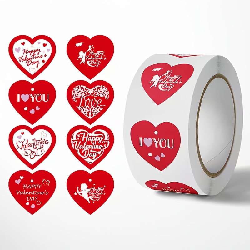 

Valentine's Day Heart-shaped Stickers, 500pcs - Gift Wrapping, Greeting Cards, And Holiday Decorations, Envelopes