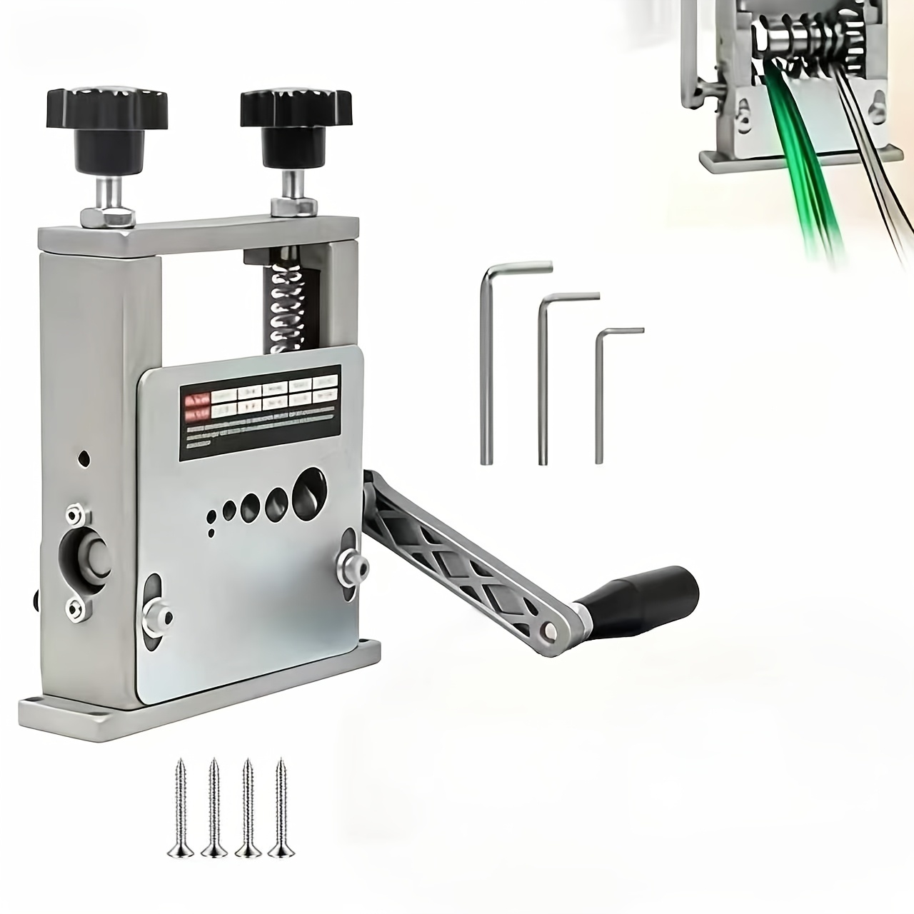 Image of Manual Wire Stripper Suitable For 3-17mm Copper Wire, Featuring 6 Sizes Of Slots And -strip Mechanism; Ideal For Home Use, Repair Shops, And Recycling Work, Silvery