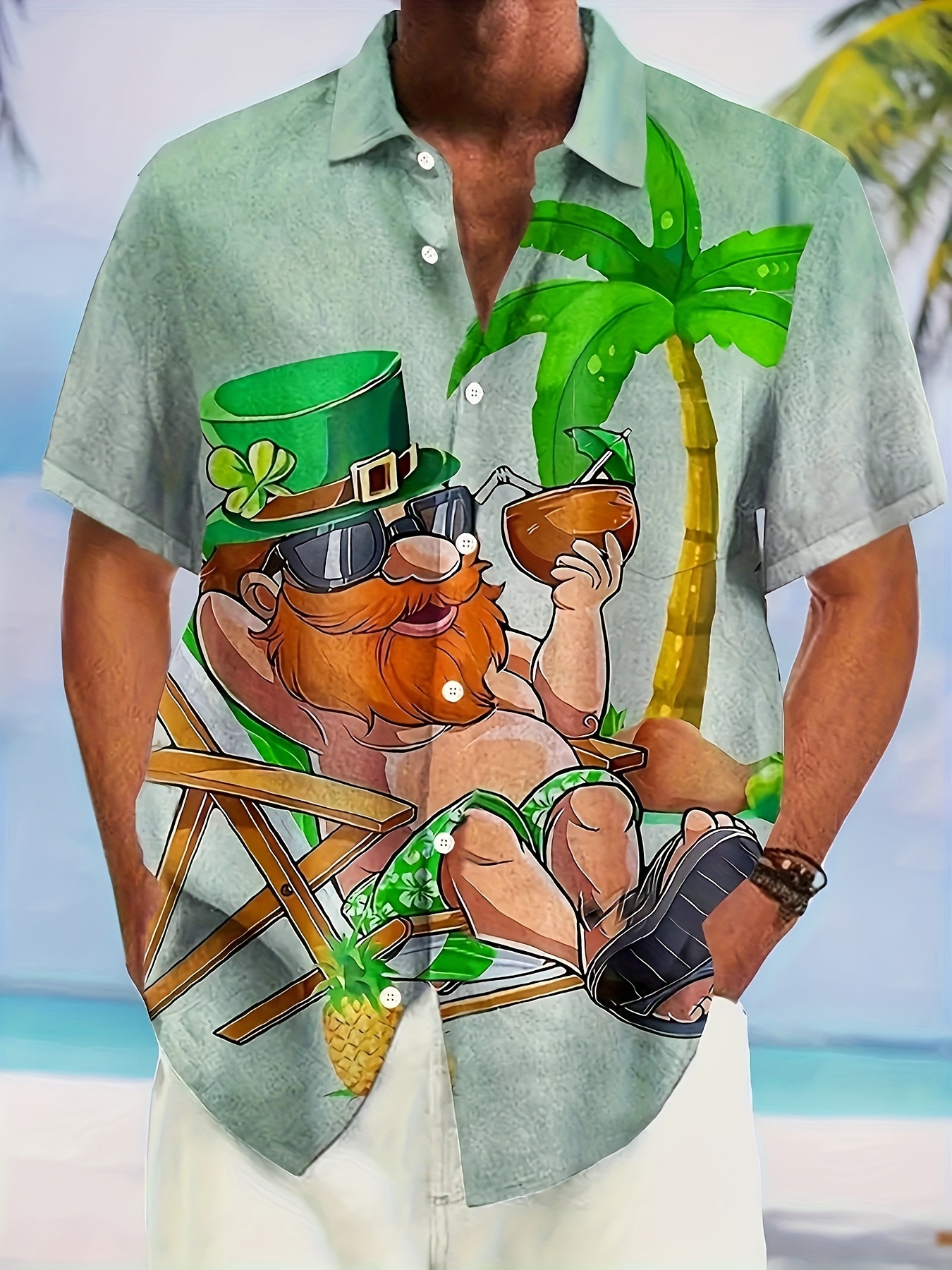 Big and Tall Mens St Patricks Day Shirts Funny 3D Pattern Shamrock Hawaii  Shirt Tropical Summer Vacation Outfits Army Green : : Clothing,  Shoes & Accessories