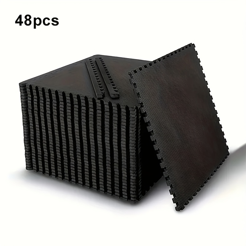 E-shop Fitnessmatten, 48/36 Stück/24 Stück, Verbesserte Textur, 30 cm x 30 cm, Steckbare EVA-Schaumstoffbodenmatten, Schwarze/Graue Puzzle-Sporthose,