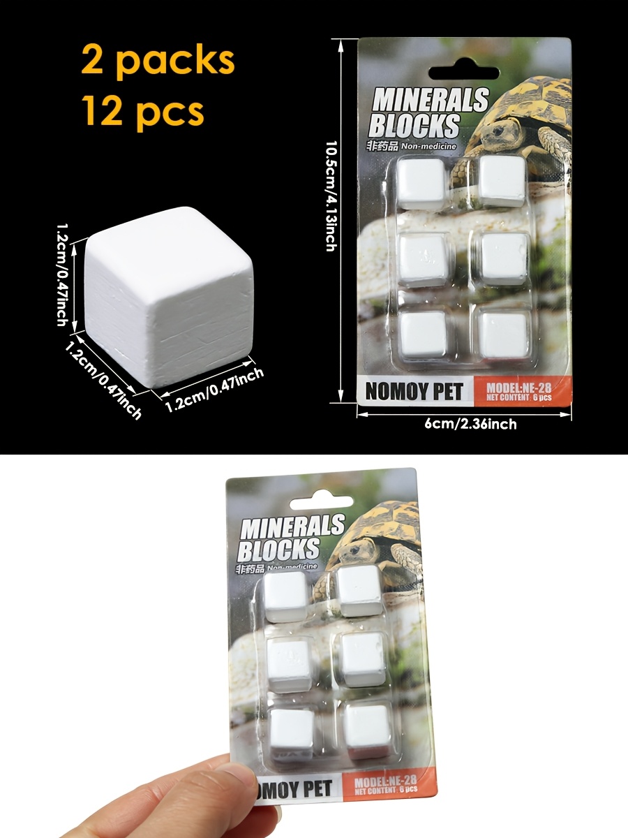 2 Sets of 12 Natural Mineral Blocks/Suitable for Shrimp, Hermit Crabs, as Well as Turtles, Lizards, Frogs, Bearded Dragons, and Other Reptiles/Helps Create a Healthy Habitat Environment/A High-quality Aquarium Accessory, Lizard Supply, and Turtle