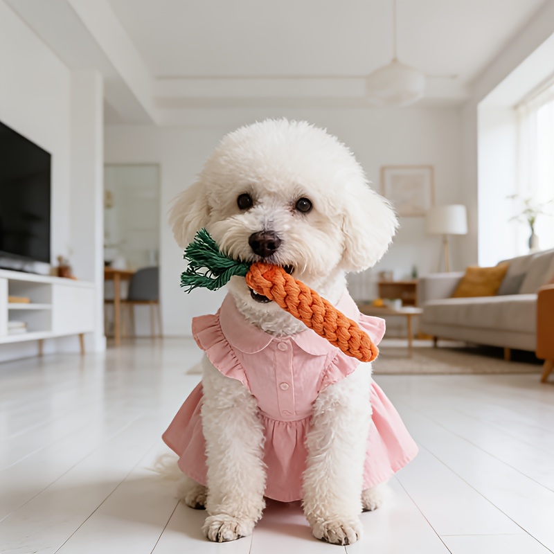 TEMU per Cani di Taglia - Gioco a Palla con Nodo in a Forma di Carota Resistente al Masticare | Annodatura Interattiva Adatta per l'Addestramento dei