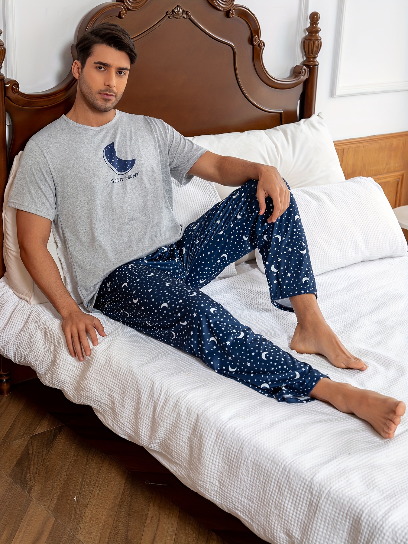 conjunto pijama hombre estampado luna en Temu Spain