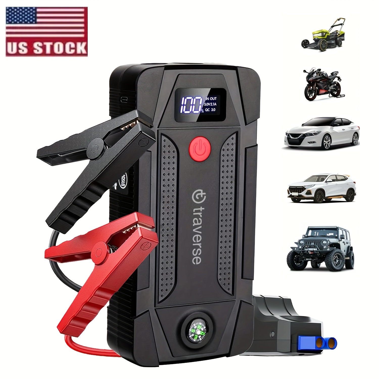 

Portable Emergency 1000a Car Starter: Car, Motorcycle, Emergency Start Portable Battery 1000a Ignition Starter Lighting